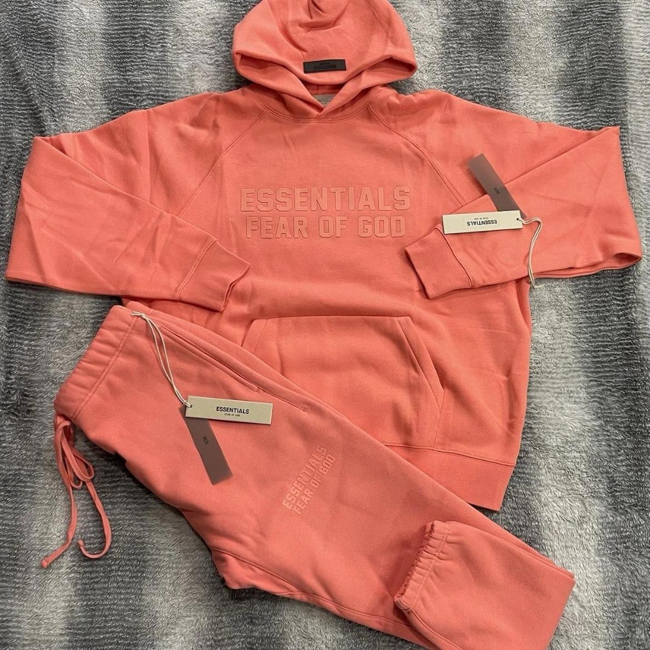 Fear of God Essentials Men's Pink and Orange Hoodie