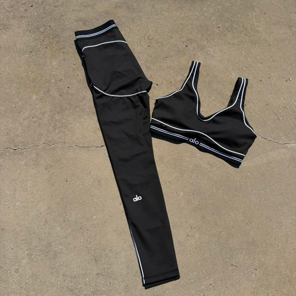 Alo Women's Black 2 Piece Tights Set