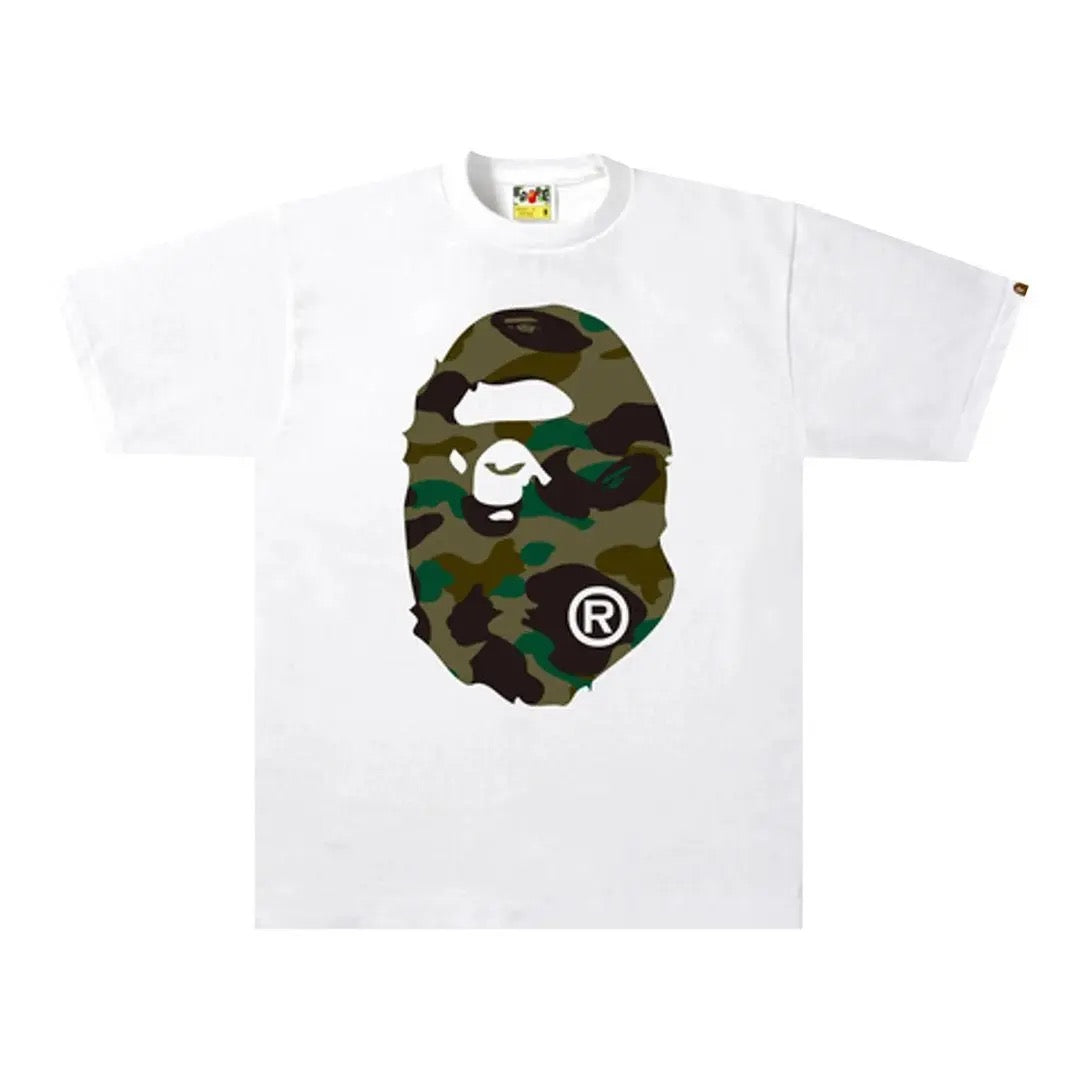 1st Camo Big Ape Head Tee 'White/Green'